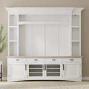 Parker House Americana Modern - Cotton 92 In. TV Console with Hutch Back Panel and LED Lights