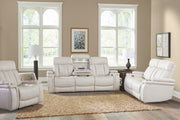 Parker Living Royce - Fantom Ivory Power Reclining Sofa with Drop Down Console