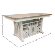 Parker House Americana Modern Dining 72 In. Island Counter-Height Extendable Dining Table