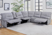 Parker Living Gladiator - Sky 6 Piece Modular Power Reclining Sectional with Power Adjustable Headrests