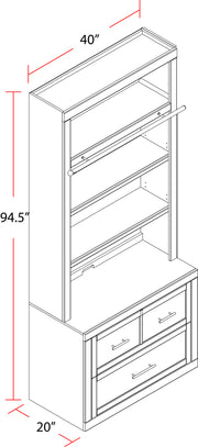 Parker House Catalina 40 In. Lateral File and Hutch