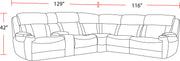 Parker Living Dalton - Lucky Fawn 6 Piece Modular Power Reclining Sectional with Power Adjustable Headrests