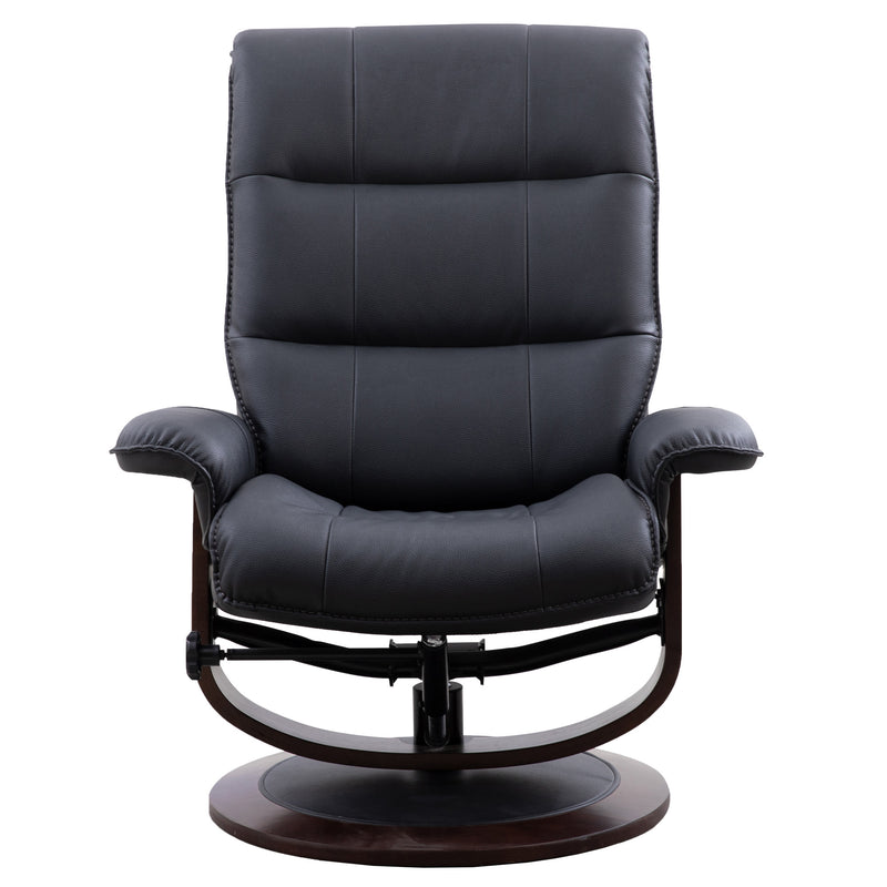 Parker Living Knight - Black Manual Reclining Swivel Chair and Ottoman