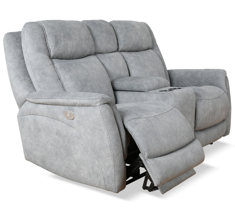 Parker Living Linus - Hudson Grey Zero Gravity Power Reclining Console Loveseat