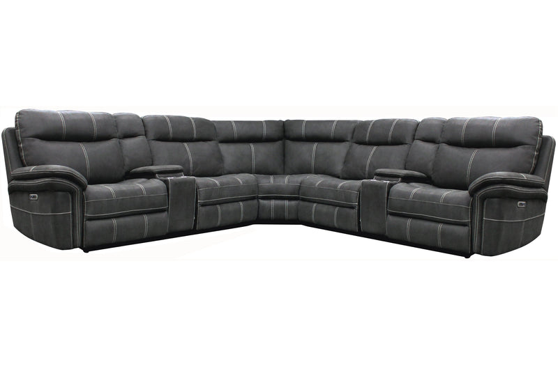 Parker Living Mason - Charcoal 7 Piece Modular Power Reclining Sectional with Power Adjustable Headrests