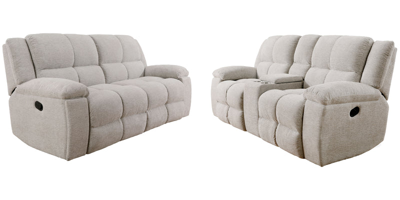 Parker Living Buster - Opal Taupe Manual Reclining Sofa and Loveseat