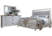 Parker House Americana Modern Bedroom King Shelter Bed with Dresser and Mirror