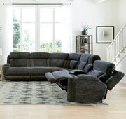 Parker Living Dalton - Lucky Charcoal 6 Piece Modular Power Reclining Sectional with Power Adjustable Headrests