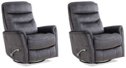 Parker Living Gemini - Capri Charcoal Swivel Glider Recliner Two Pack