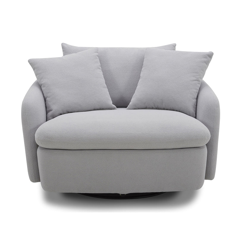 Parker Living Boomer - Dove Grey Large Swivel Chair with 2 Toss Pillows