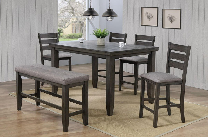 Crown Mark Bardstown Counter Height Chair (Set of 2) in Gray