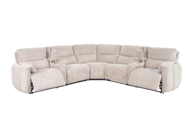 Parker Living Modesto - Buttercream 7 Piece Modular Power Reclining Sectional with Power Adjustable Headrests