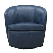 Parker Living Barolo - Vintage Navy 100% Italian Leather Swivel Club Chair