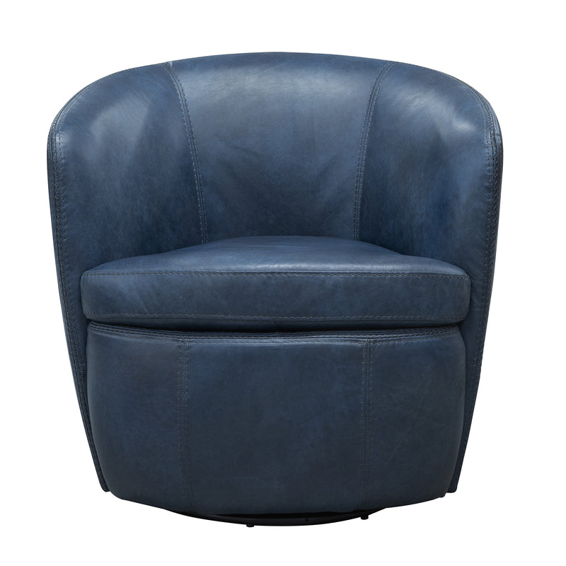 Parker Living Barolo - Vintage Navy 100% Italian Leather Swivel Club Chair
