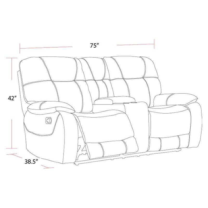 Parker Living Cooper - Shadow Grey Reclining Console Loveseat