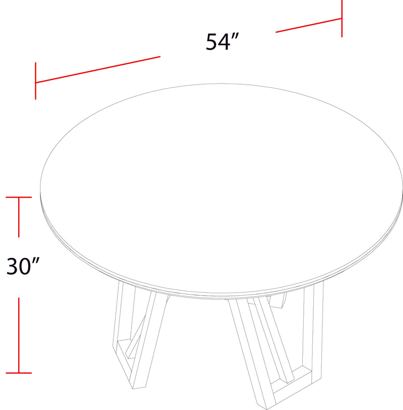 Parker House Pure Modern Dining 54 In. Round Table with Wood Base