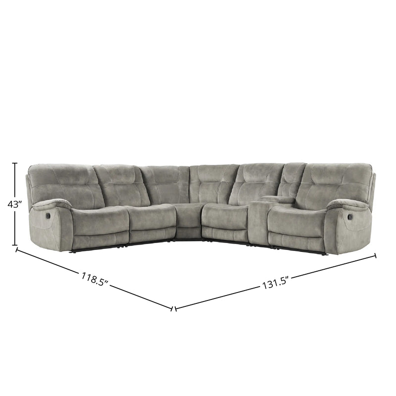 Parker Living Cooper - Shadow Natural 6 Piece Modular Manual Reclining Sectional