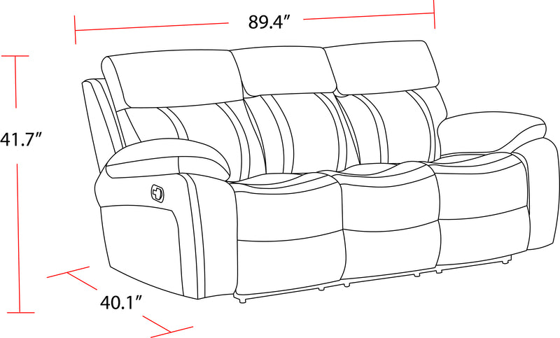 Parker Living Theon - Stokes Toffee Manual Reclining Sofa Loveseat and Recliner