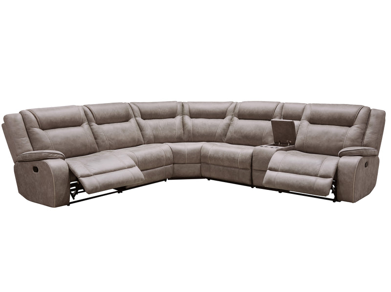 Parker Living Blake - Desert Taupe 6 Piece Modular Reclining Sectional and Entertainment Console
