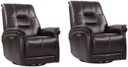 Parker Living Carnegie - Verona Coffee - Powered By Freemotion Cordless Power Swivel Glider Recliner Two Pack