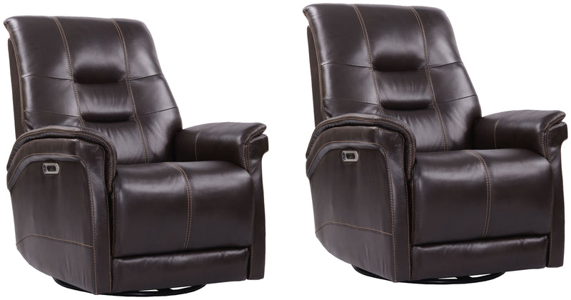 Parker Living Carnegie - Verona Coffee - Powered By Freemotion Cordless Power Swivel Glider Recliner Two Pack