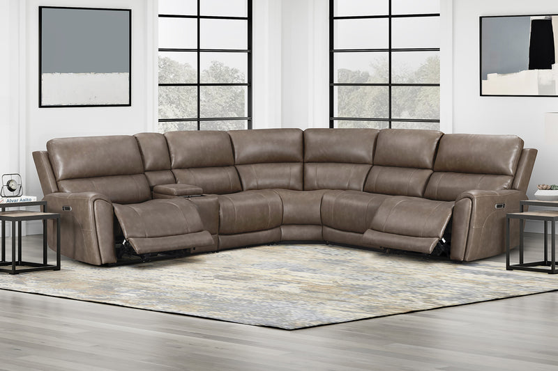 Parker Living Hancock 6 Piece Zero Gravity Power Reclining Sectional with Power Adjustable Headrests