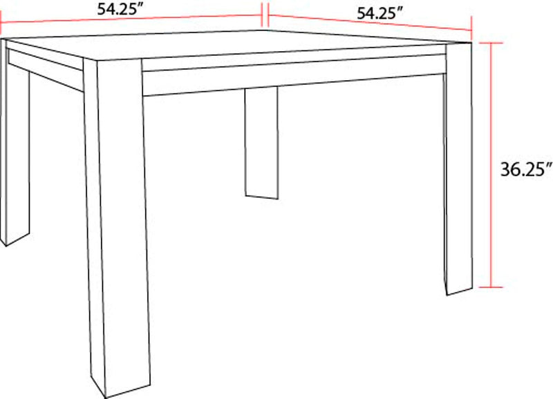 Parker House Cedar Fork - Dining 54 in. Square Counter Table with 4 counter stools
