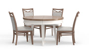 Parker House Americana Modern Dining 48 In. Round Extendable Dining Table and 4 Upholstered Chairs