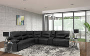 Parker Living Spartacus - Black 6 Piece Modular Power Reclining Sectional with Power Adjustable Headrests