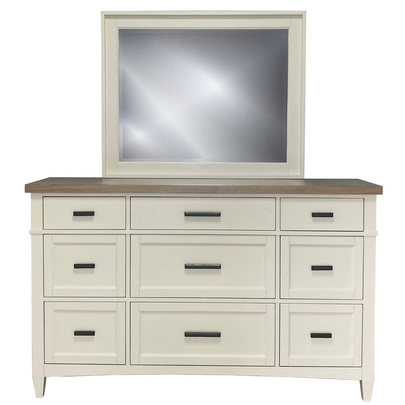 Parker House Americana Modern Bedroom King Shelter Bed 2 Nightstands Dresser with Mirror and Chest