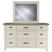 Parker House Americana Modern Bedroom King Shelter Bed with 2 Nightstands and Dresser with Mirror