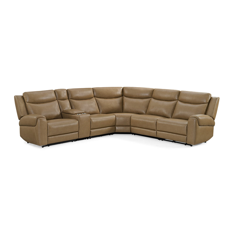 Parker Living Momentum - Cashew 6 Piece Modular Power Reclining Sectional with Power Adjustable Headrests