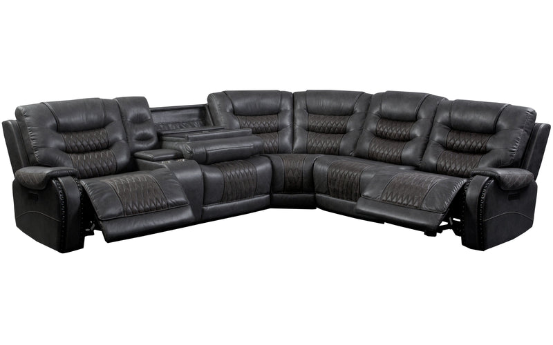 Parker Living Outlaw - Stallion 6 Piece Modular Power Reclining Sectional with Drop Down Table