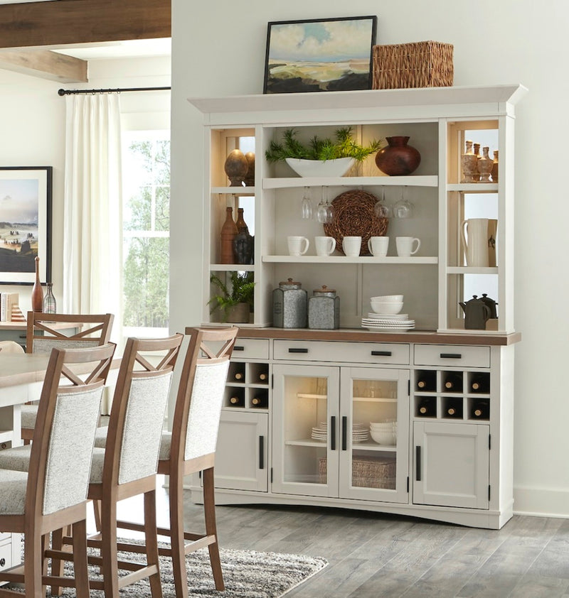 Parker House Americana Modern Dining 69 In. Buffet and Hutch with Quartz Insert