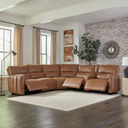 Parker Living Modesto - Sable 6 Piece Modular Power Reclining Sectional with Power Adjustable Headrests