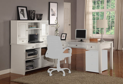 Parker House Boca L Shape Desk with Credenza and Hutch