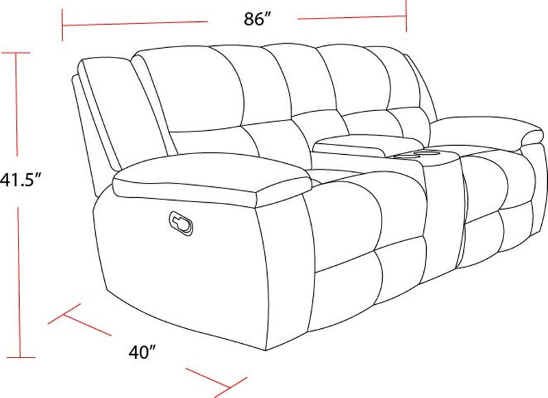 Parker Living Buster - Opal Taupe Manual Reclining Console Loveseat