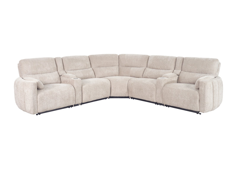 Parker Living Modesto - Buttercream 7 Piece Modular Power Reclining Sectional with Power Adjustable Headrests