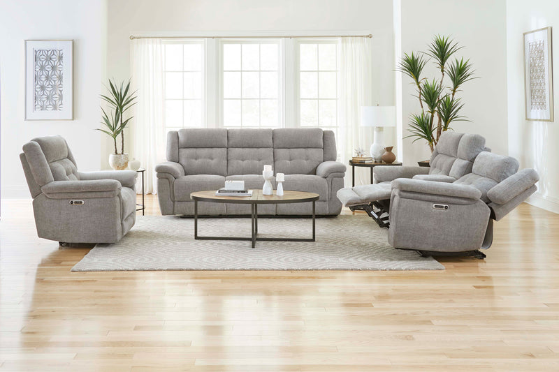 Parker Living Richland - Bristol Grey Power Reclining Console Loveseat