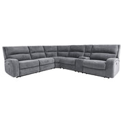 Parker Living Polaris - Bizmark Grey 6 Piece Modular Power Reclining Sectional with Power Adjustable Headrests