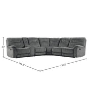 Parker Living Cooper - Shadow Grey 6 Piece Modular Manual Reclining Sectional