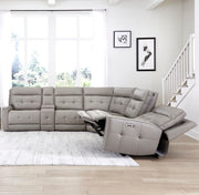 Parker Living Canterbury - Pewter 6 Piece Zero Gravity Modular Power Reclining Sectional