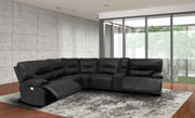 Parker Living Spartacus - Black 6 Piece Modular Power Reclining Sectional with Power Adjustable Headrests