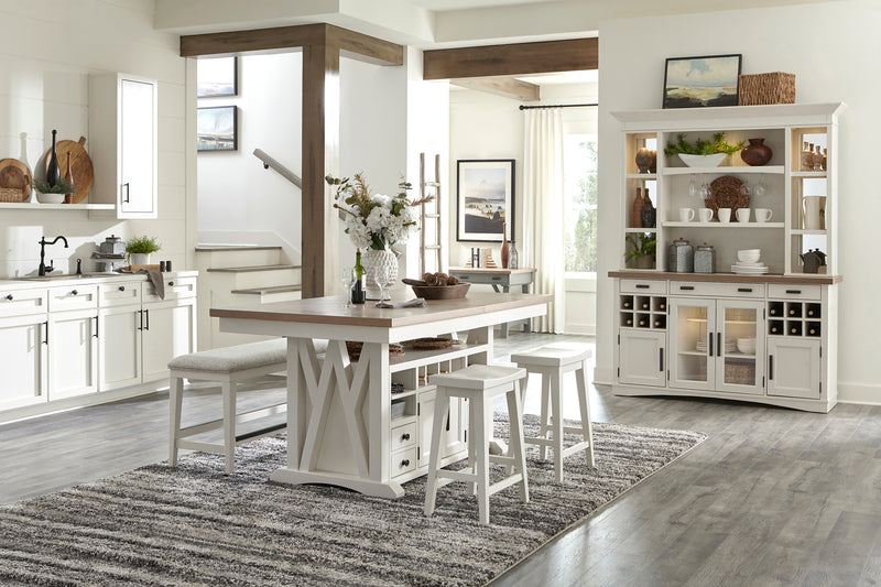 Parker House Americana Modern Dining 69 inch Buffet and Hutch with Quartz Insert