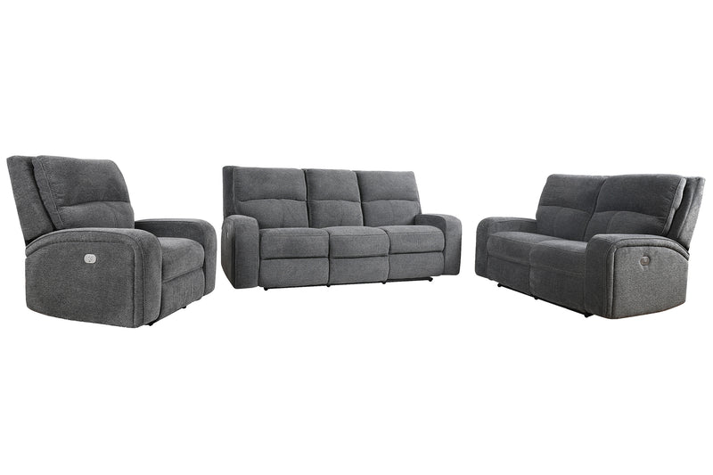 Parker Living Polaris - Bizmark Grey Power Reclining Sofa Loveseat and Recliner