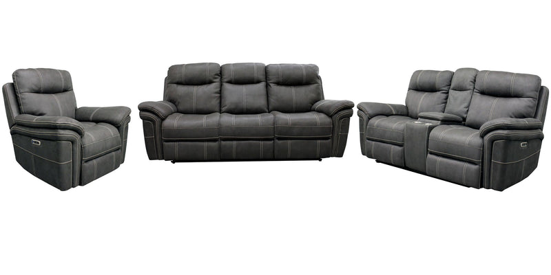 Parker Living Mason - Charcoal Power Reclining Sofa Loveseat and Recliner