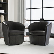 Parker Living Barolo - Vintage Slate 100% Italian Leather Swivel Club Chair Two Pack