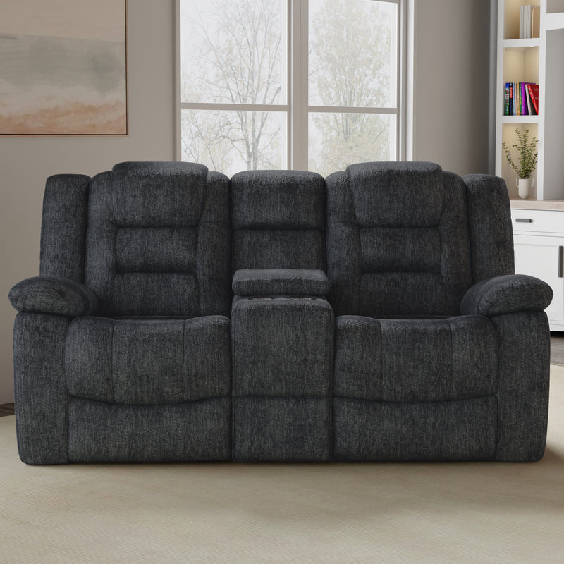 Parker Living Bolton - Misty Storm Glider Reclining Console Loveseat