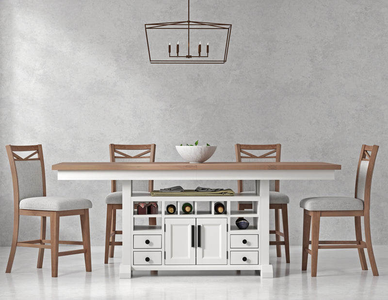 Parker House Americana Modern Dining 72 inch Island Counter Height Extendable Dining Table