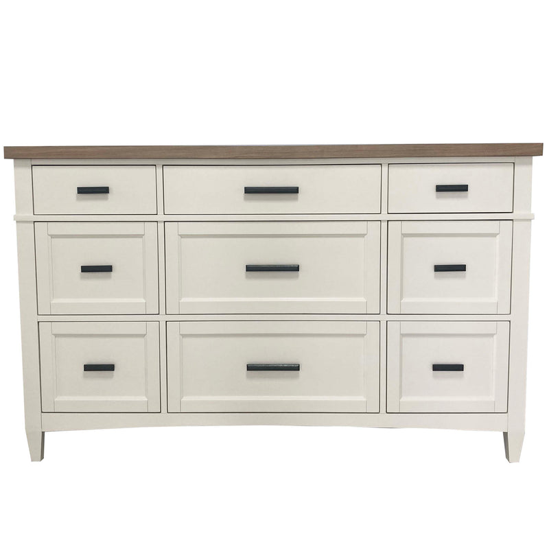 Parker House Americana Modern Bedroom Queen Platform Bed 2 Nightstands and Dresser with Mirror